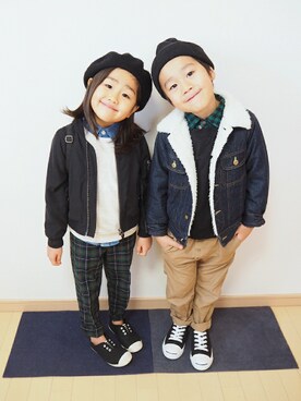 「FITH（フィス）のアイテム（スウェット）」を使った、☆Y☆さん（キッズ・110cm）の冬コーディネート