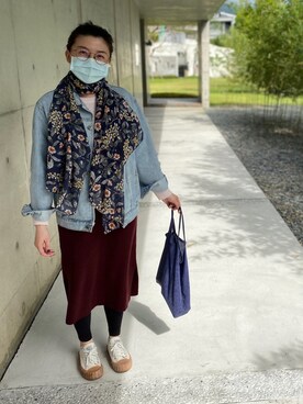 「5（ファイブ）のアイテム（トップス）」を使った、洵兒さん（レディース・153cm）の春コーディネート