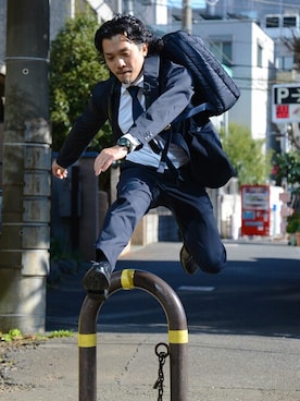 「WWS（ワークウェアスーツ）のアイテム」を使った、WWSさん（メンズ・168cm）の春コーディネート