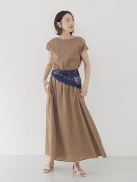 「2wayワンピース」｜「アイテム（サンダル）」を使った、nozawaさん（レディース・168cm）の秋コーディネート