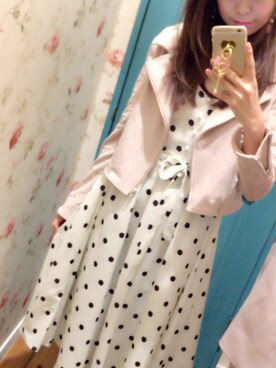 「ダズリン」｜「アイテム（ライダースジャケット）」を使った、❤︎0★1y_u_m_e1★2❤︎さん（レディース・162cm）の春コーディネート