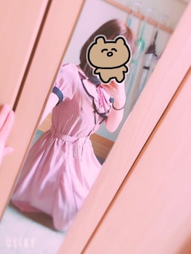「メンヘラ」｜「アイテム（ピンク系）」を使った、はむさん（レディース・154cm）の春コーディネート