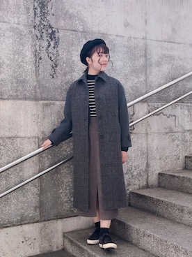 「SEVENDAYS=SUNDAY（セブンデイズサンデイ）のアイテム（ステンカラーコート）」を使った、Yume さん（レディース・159cm）の秋コーディネート