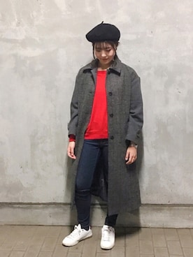 「SEVENDAYS=SUNDAY（セブンデイズサンデイ）のアイテム（ステンカラーコート）」を使った、Yume さん（レディース・159cm）の冬コーディネート
