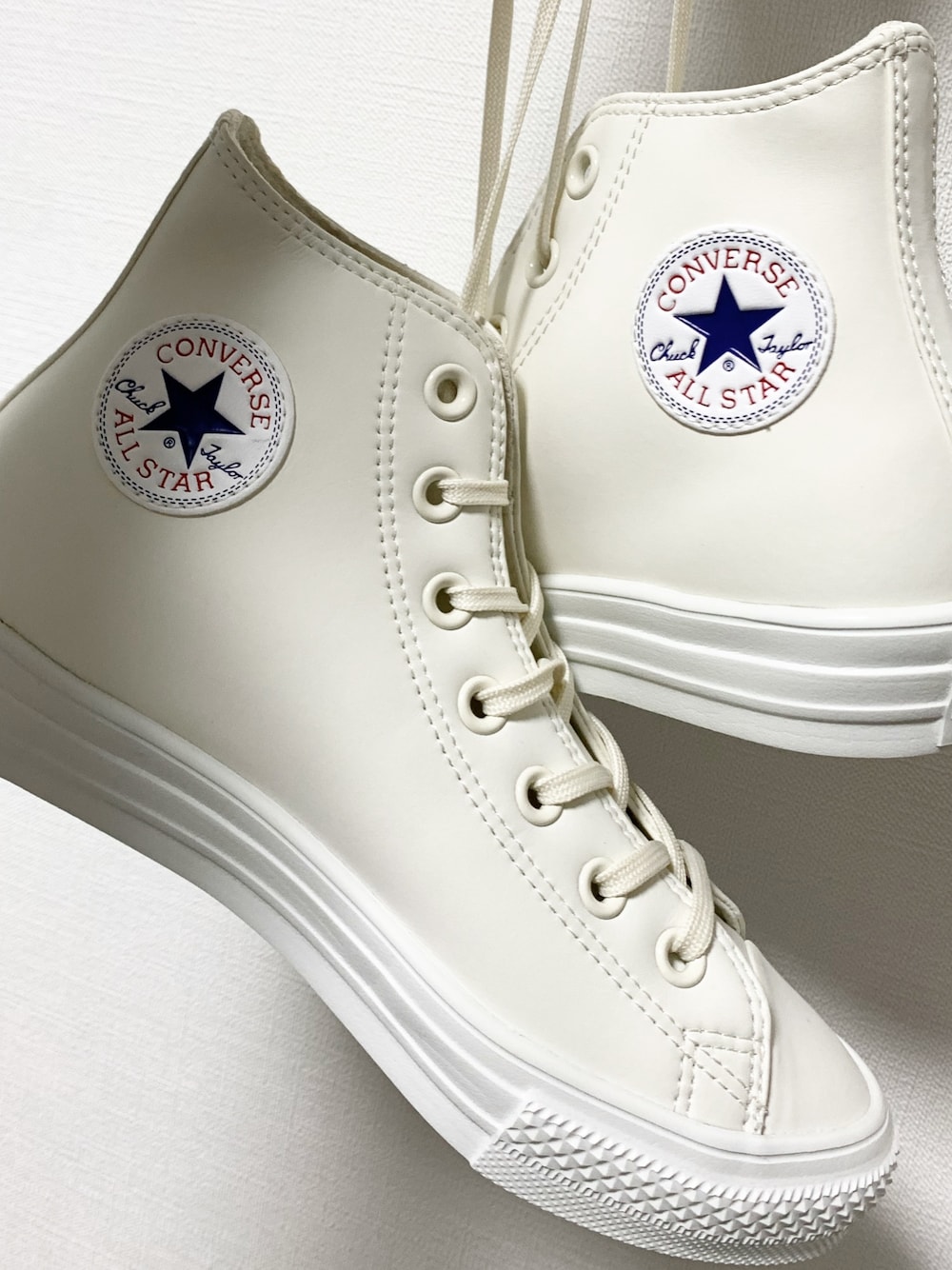 「低身長コーデ、153cmコーデ、レインシューズ、コンバース オールスター、コンバース ハイカット」｜「CONVERSEのアイテム（レインシューズ、ホワイト系）」を使った、𝚖𝚊𝚢𝚞𝚔☺︎ ❤︎さん（レディース・153cm）の秋コーディネートの1枚目の写真