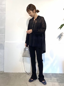 「アイテム（バレエシューズ、ブルー系）」を使った、MYHさん（レディース・166cm）の夏コーディネート