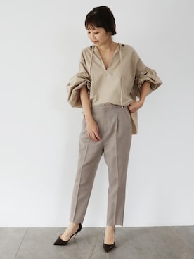 「トーンオントーン」｜MYHさん（レディース・166cm）の冬コーディネート