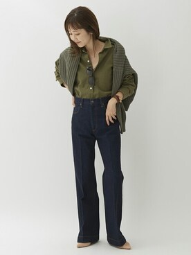 「plage（プラージュ）のアイテム（デニムパンツ）」を使った、MYHさん（レディース・166cm）の冬コーディネート