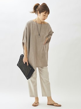 「アイテム（サンダル、イエロー系）」を使った、MYHさん（レディース・166cm）の春コーディネート