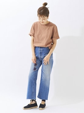 「アイテム（イヤーカフ）」を使った、MYHさん（レディース・166cm）の夏コーディネート