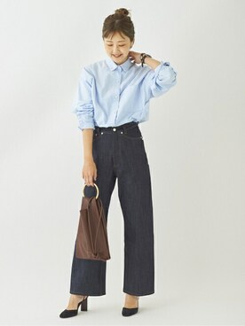 「plage（プラージュ）の【AVN /エーヴィーエヌ】SP WIDE デニム◆（デニムパンツ）」を使った、MYHさん（レディース・166cm）の夏コーディネート