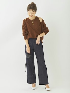 「plage（プラージュ）の【AVN /エーヴィーエヌ】SP WIDE デニム◆（デニムパンツ）」を使った、MYHさん（レディース・166cm）の夏コーディネート