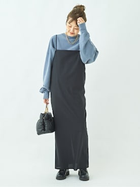 「スエット」｜「アイテム（ワンピース/ドレス）」を使った、MYHさん（レディース・166cm）の夏コーディネート