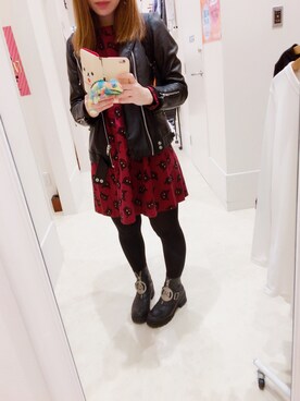 「UNIF（ユニフ）のアイテム（ブーツ）」を使った、ゆかん★＠Lv.99さん（レディース・153cm）の冬コーディネート