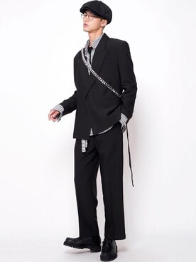 「日系极简」｜「アイテム（セットアップ）」を使った、Song  さん（メンズ・178cm）の秋コーディネート