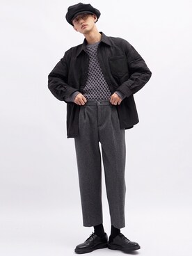 「日系极简」｜「アイテム（マウンテンパーカー）」を使った、Song  さん（メンズ・178cm）の冬コーディネート
