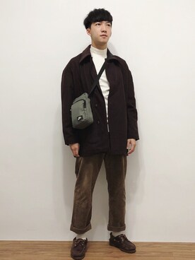 「URBAN RESEARCH（アーバンリサーチ）のアイテム（ピーコート）」を使った、麥さん（メンズ・177cm）の春コーディネート