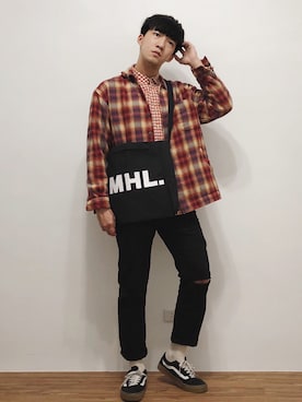 「BOBSON（ボブソン）のアイテム（ジャケット/アウター）」を使った、麥さん（メンズ・177cm）の春コーディネート