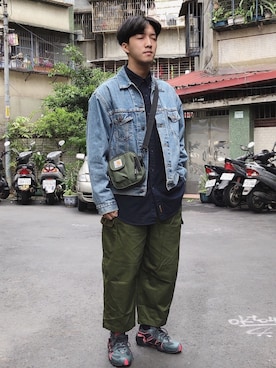 「Levi's（リーバイス）のアイテム（その他アウター）」を使った、麥さん（メンズ・177cm）の春コーディネート