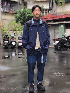 「NIKE（ナイキ）のアイテム（マウンテンパーカー）」を使った、麥さん（メンズ・177cm）の秋コーディネート