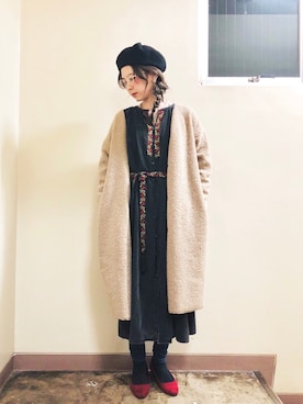 「SEVENDAYS=SUNDAY（セブンデイズサンデイ）のアイテム（ハンチング/ベレー帽）」を使った、kana¨̮*さん（レディース・161cm）の冬コーディネート