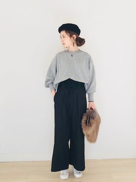 「SEVENDAYS=SUNDAY（セブンデイズサンデイ）のアイテム（ハンチング/ベレー帽）」を使った、kana¨̮*さん（レディース・161cm）の冬コーディネート