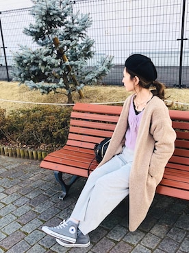 「SEVENDAYS=SUNDAY（セブンデイズサンデイ）のアイテム（ハンチング/ベレー帽）」を使った、kana¨̮*さん（レディース・161cm）の冬コーディネート