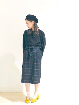 「SEVENDAYS=SUNDAY（セブンデイズサンデイ）のアイテム（ハンチング/ベレー帽）」を使った、kana¨̮*さん（レディース・161cm）の冬コーディネート