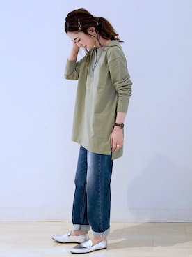 「シルバー」｜「アイテム（チュニック）」を使った、kana¨̮*さん（レディース・161cm）の夏コーディネート
