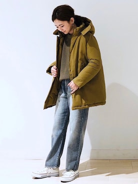 「ブリーチデニム」｜「アイテム（アクセサリー）」を使った、kana¨̮*さん（レディース・161cm）の冬コーディネート