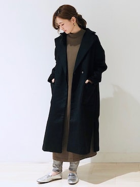 「スウェットワンピース」｜「アイテム（ローファー）」を使った、kana¨̮*さん（レディース・161cm）の冬コーディネート