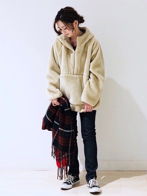 希少❣️サロン限定 ❣️美品！アトリエシジ ボアパーカーベスト2ハーフ① AMERICAN HOLIC（アメリカンホリック）の「ハーフZIPボアパーカー