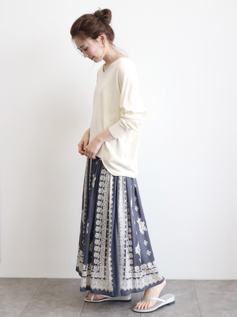 kana¨̮*さんの「【2020SS】PRINTED GATHER SKIRT/パネル柄マキシギャザースカート○＊（CRAFT STANDARD BOUTIQUE）」を使ったコーディネート