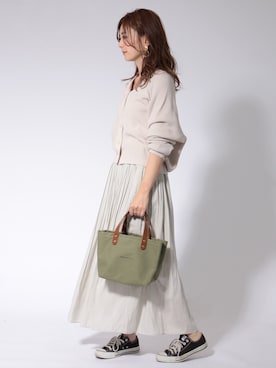 「AMERICAN HOLIC（アメリカンホリック）のソフトプリーツギャザーロングスカート① ＊（スカート）」を使った、kana¨̮*さん（レディース・161cm）の春コーディネート