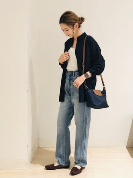 「ブリーチデニム」｜「アイテム（アクセサリー）」を使った、kana¨̮*さん（レディース・161cm）の秋コーディネート