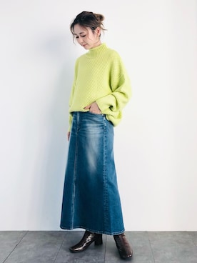 「蛍光カラー」｜「アイテム（その他）」を使った、kana¨̮*さん（レディース・161cm）の冬コーディネート