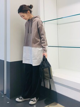 「レイヤード風」｜「アイテム（その他）」を使った、kana¨̮*さん（レディース・161cm）の冬コーディネート