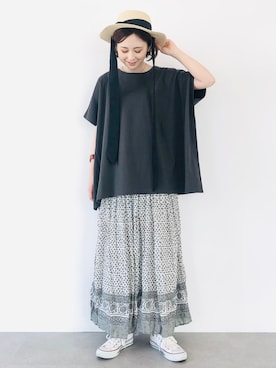 「エスニック」｜「アイテム（その他）」を使った、kana¨̮*さん（レディース・161cm）の夏コーディネート