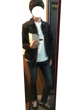 「14+（イチヨンプラス）のアイテム（トップス）」を使った、ジャジャッチ(#)☁︎︎さん（メンズ・180cm）の秋コーディネート