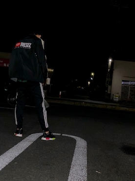 「DIESEL（ディーゼル）のアイテム（ナイロンジャケット）」を使った、せいじさん（メンズ・173cm）の冬コーディネート