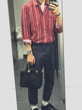 「TAKAHIROMIYASHITATheSoloIst.（タカヒロミヤシタザソロイスト）のアイテム（デニムパンツ）」を使った、carey_akrさん（メンズ・180cm）の春コーディネート