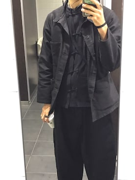 「DANTON（ダントン）のアイテム（ジャケット/アウター、ブラック系）」を使った、carey_akrさん（メンズ・180cm）の秋コーディネート