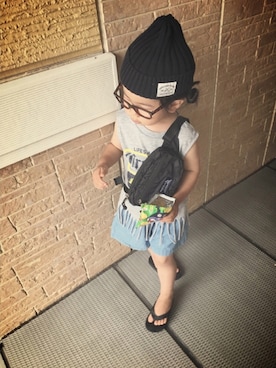 「omake（オマケ）のアイテム（トップス）」を使った、momono13さん（キッズ・90cm）の夏コーディネート