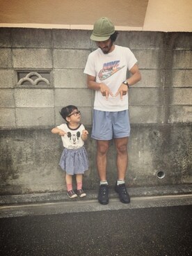 「ミッキー」｜momono13さん（キッズ・90cm）の夏コーディネート