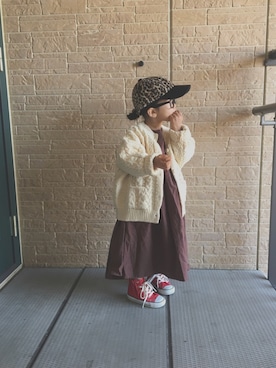 「アイラブCONVERSE」｜momono13さん（キッズ・90cm）の冬コーディネート