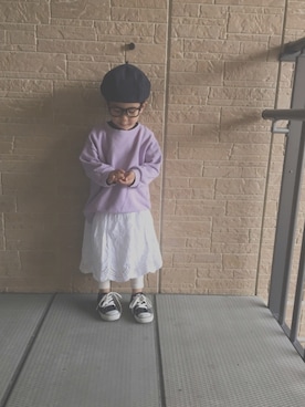 「アイテム（スカート）」を使った、momono13さん（キッズ・100cm）の春コーディネート