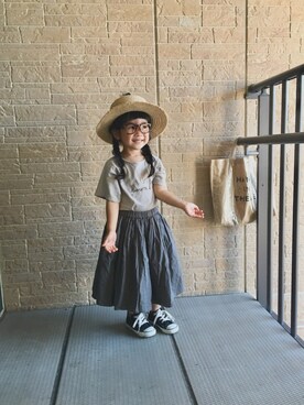 「アイテム（スカート）」を使った、momono13さん（キッズ・92cm）の夏コーディネート