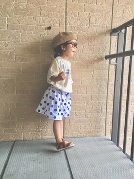 「アイテム（スカート）」を使った、momono13さん（キッズ・92cm）の夏コーディネート
