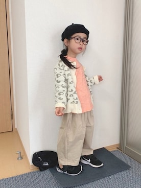 「panda（パンダ）のアイテム（トップス）」を使った、momono13さん（キッズ・110cm）の春コーディネート