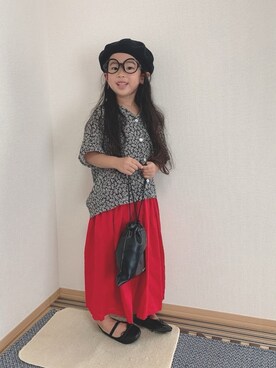 「H&M（エイチ・アンド・エム）のアイテム（バレエシューズ）」を使った、momono13さん（キッズ・110cm）の夏コーディネート